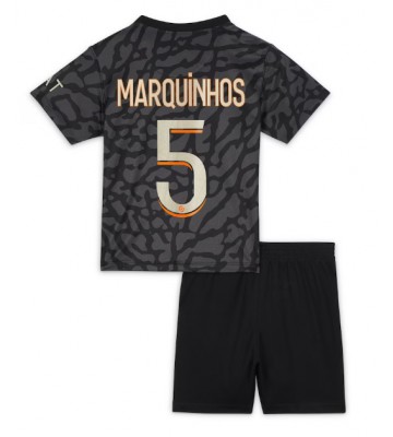 Paris Saint-Germain Marquinhos #5 Tredje trøje Børn 2023-24 Kort ærmer (+ korte bukser)